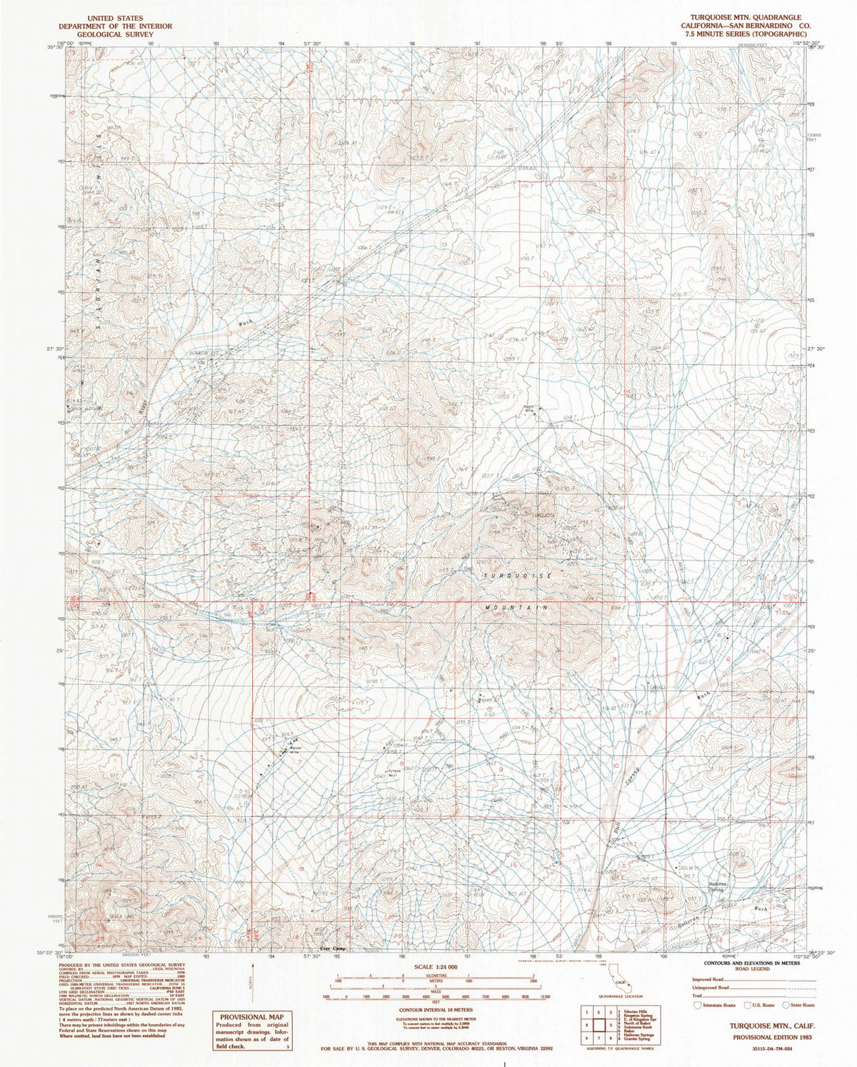 1983 Turquoise MTN, CA - California - USGS Topographic Map v2
