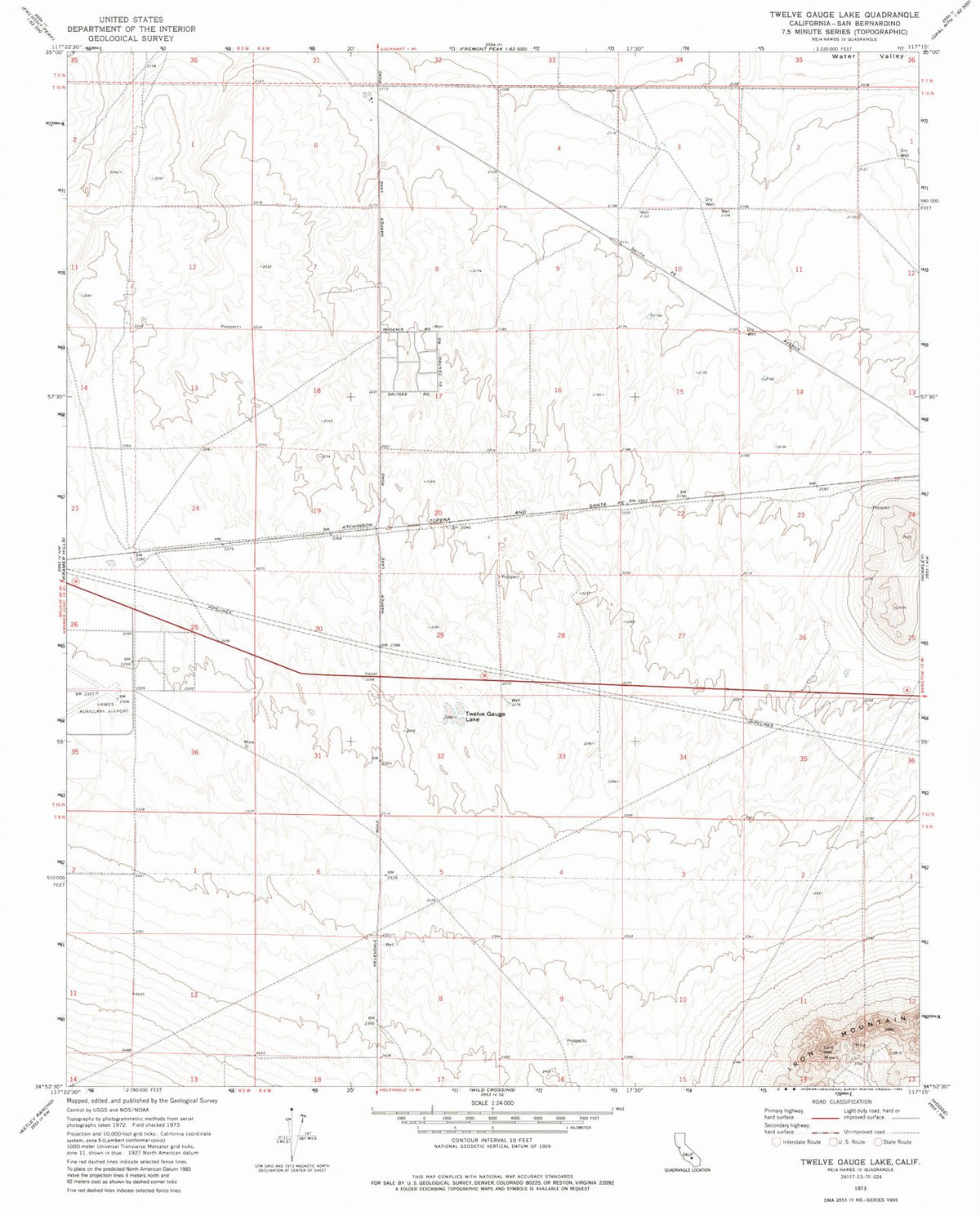 1973 Twelve Guage Lake, CA - California - USGS Topographic Map