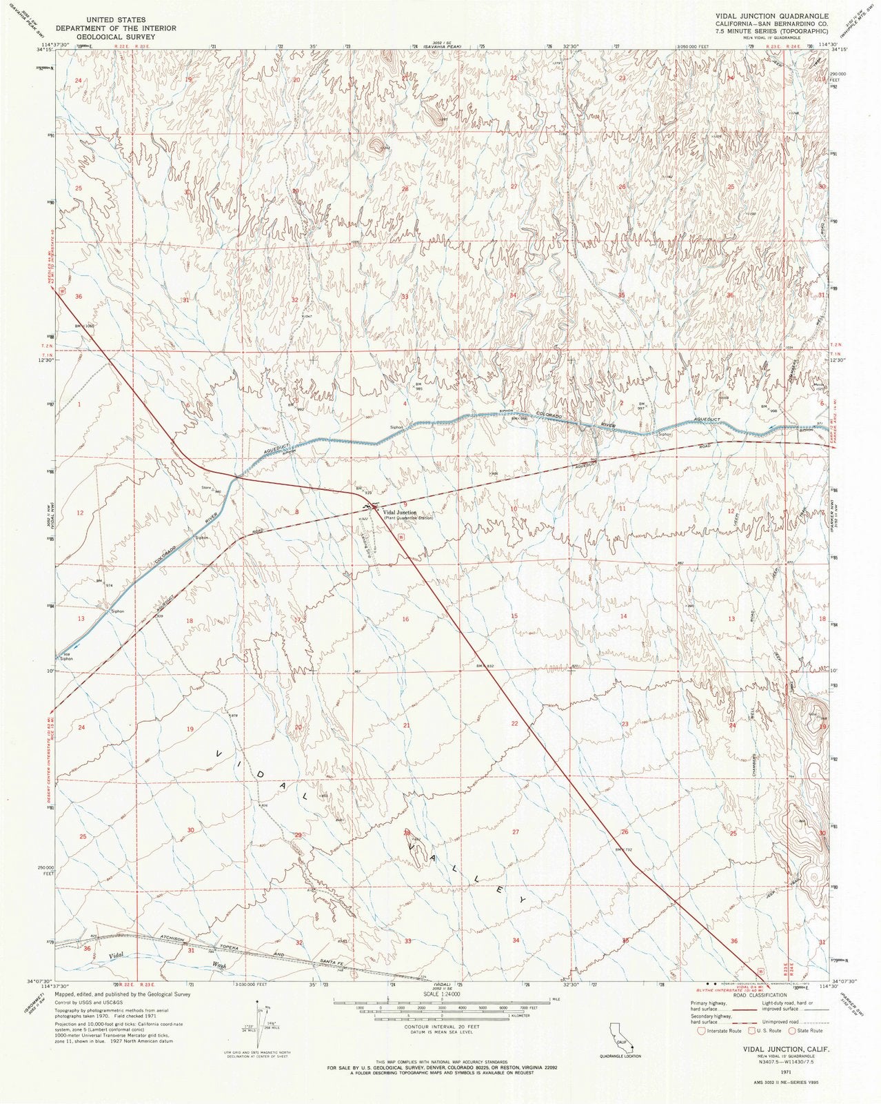 1971 Vidal Junction, CA - California - USGS Topographic Map