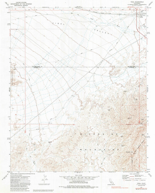 1971 Vidal, CA - California - USGS Topographic Map v2