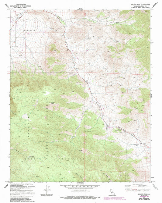 1972 Walker Pass, CA - California - USGS Topographic Map