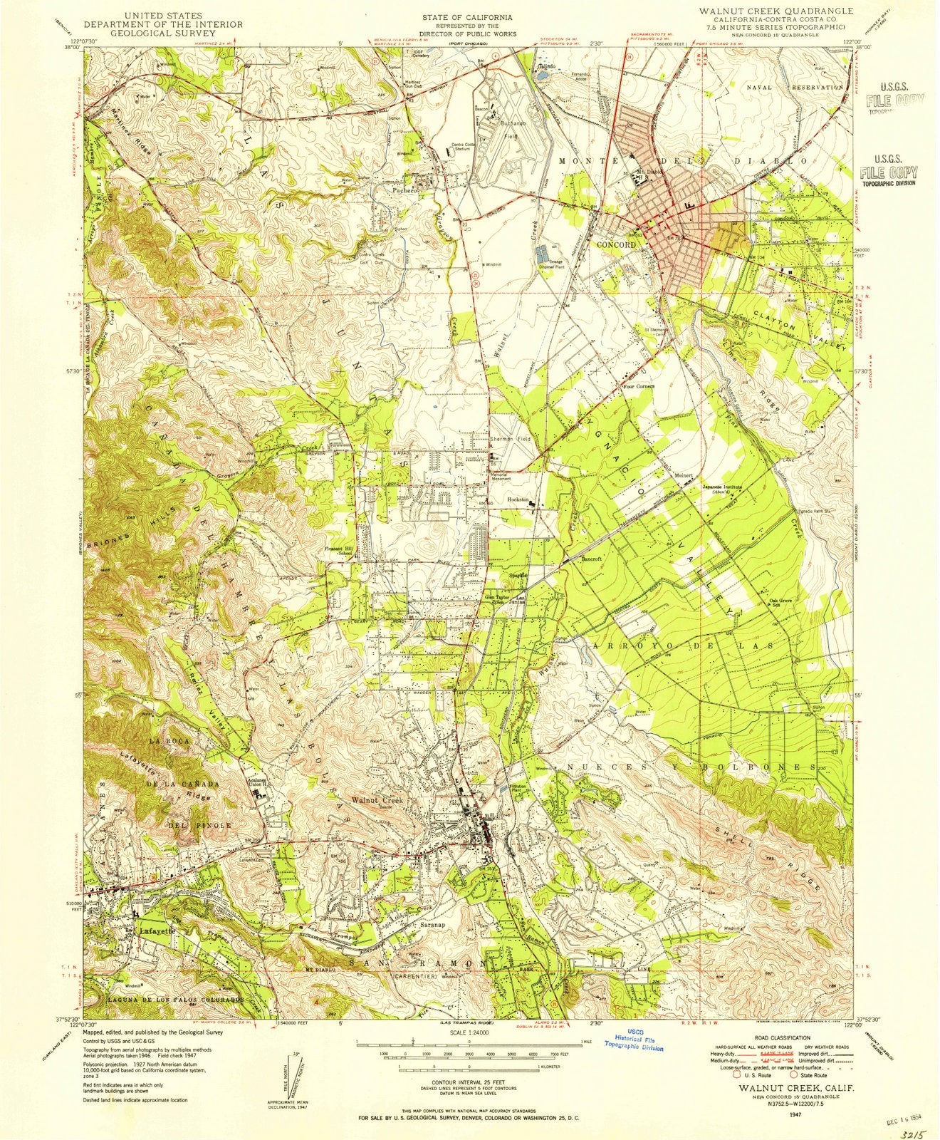 1947 Walnut Creek, CA - California - USGS Topographic Map