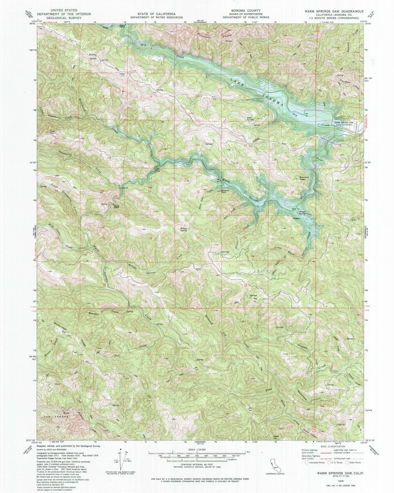 1978 Warm Springsam, CA - California - USGS Topographic Map