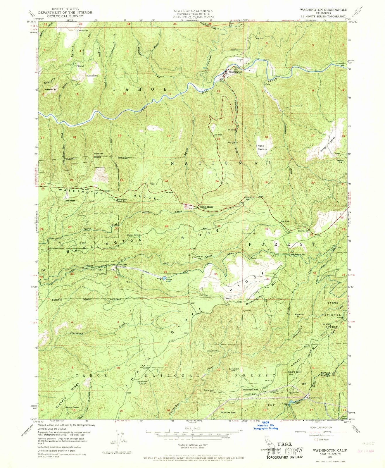 1950 Washington, CA - California - USGS Topographic Map