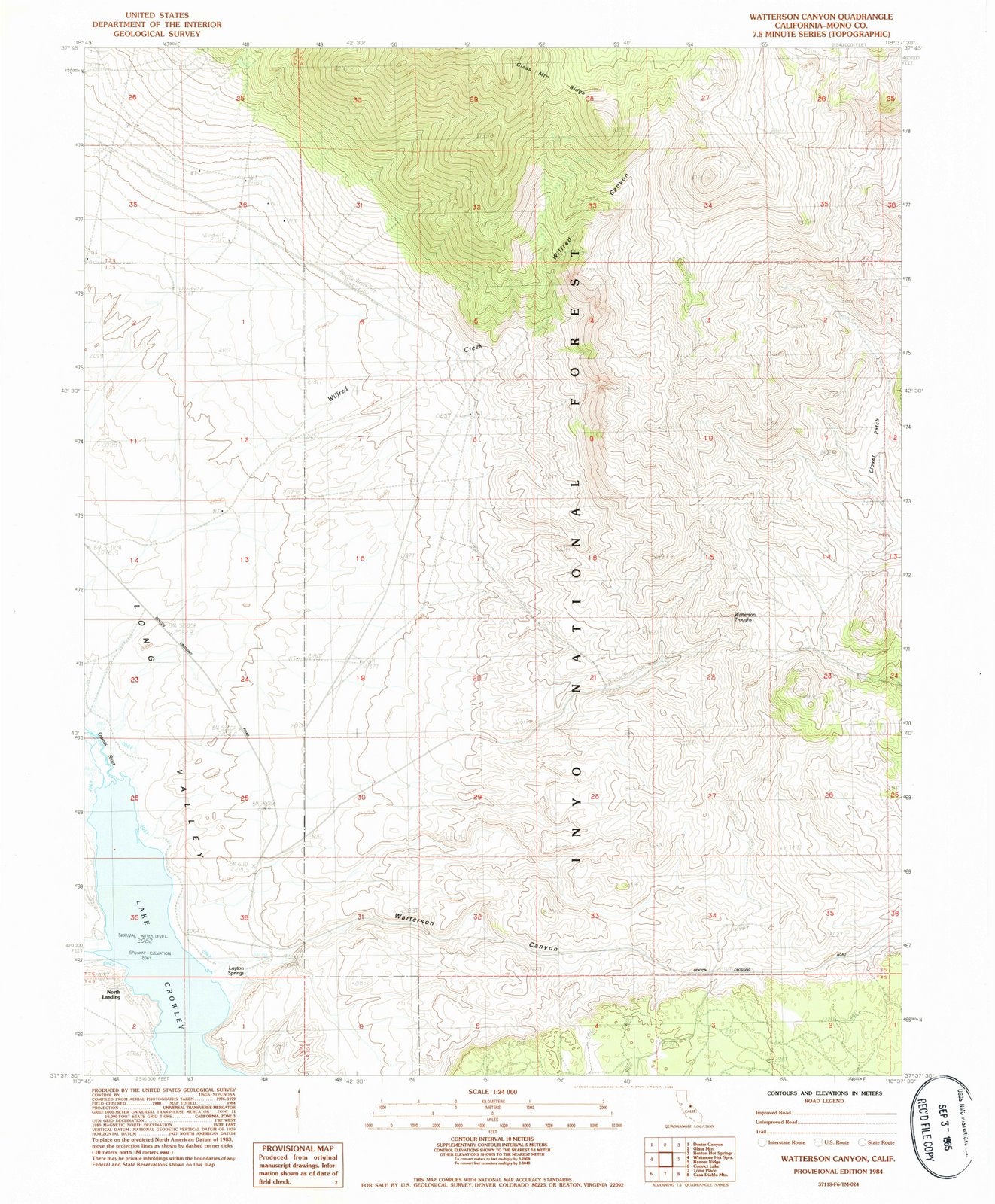 1984 Watterson Canyon, CA - California - USGS Topographic Map
