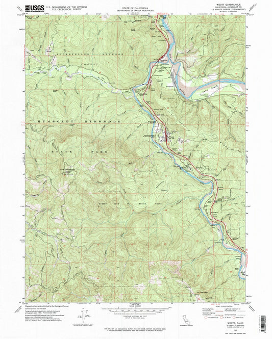 1969 Weott, CA - California - USGS Topographic Map