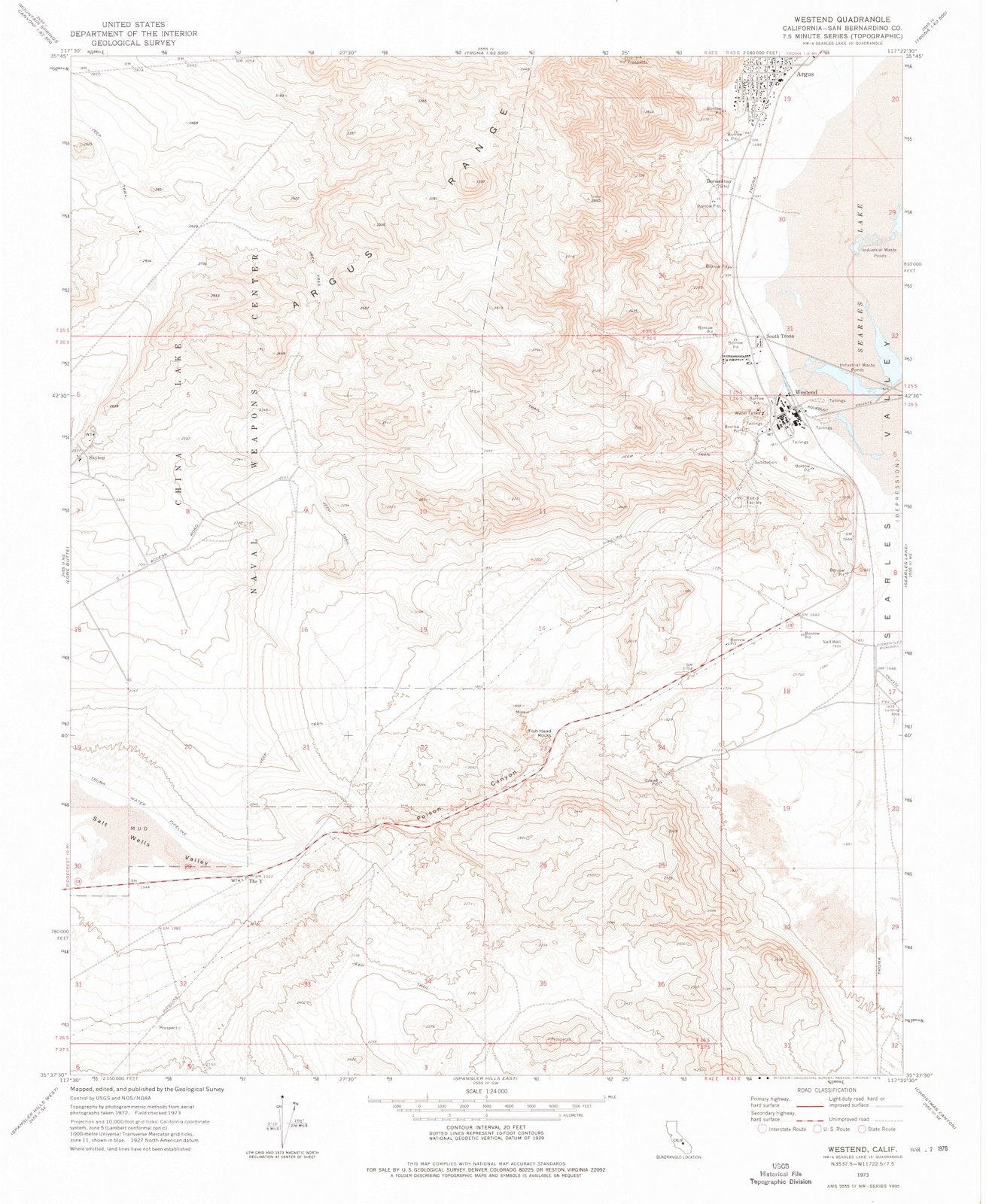 1973 Westend, CA - California - USGS Topographic Map