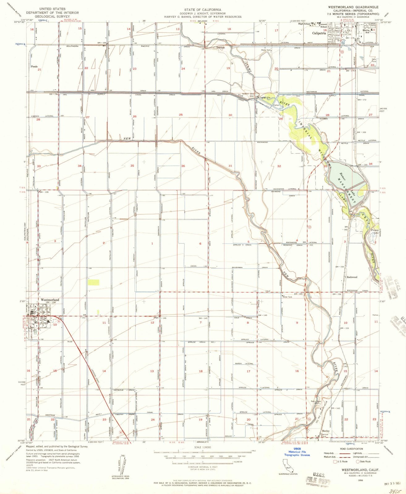 1956 Westmorland, CA - California - USGS Topographic Map