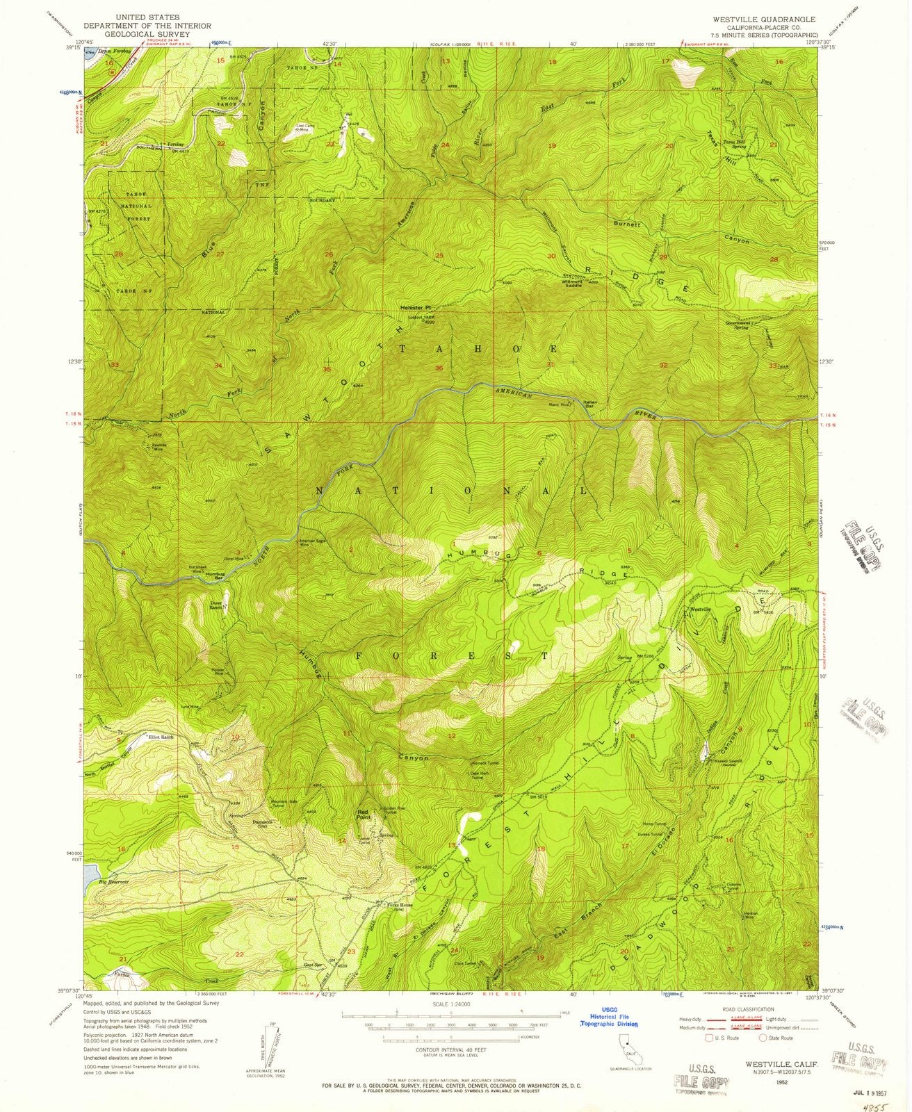 1952 Westville, CA - California - USGS Topographic Map