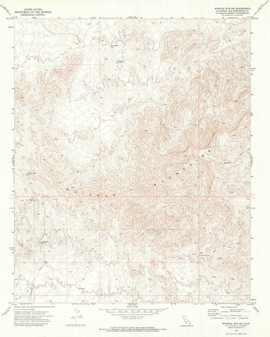 1970 Whipple MTS, CA - California - USGS Topographic Map