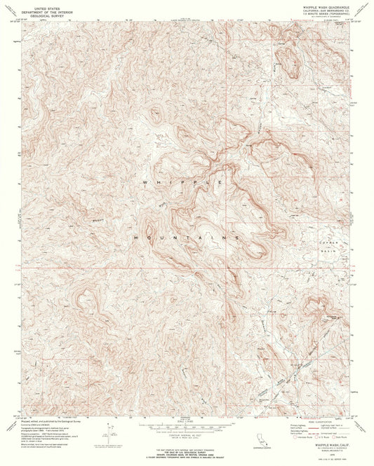 1970 Whipple Wash, CA - California - USGS Topographic Map