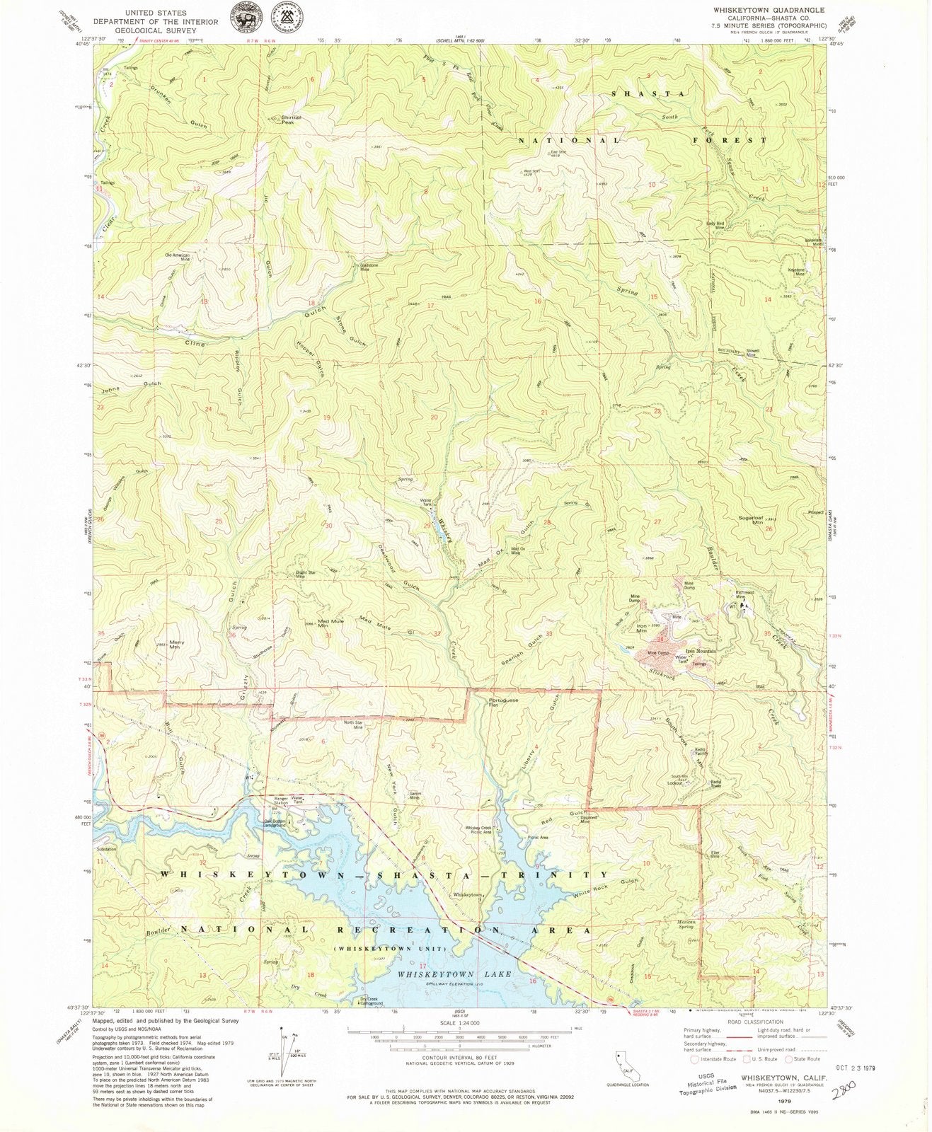1979 Whiskeytown, CA - California - USGS Topographic Map