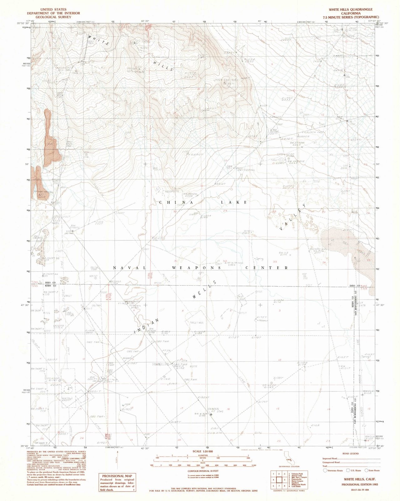 1983 White Hills, CA - California - USGS Topographic Map