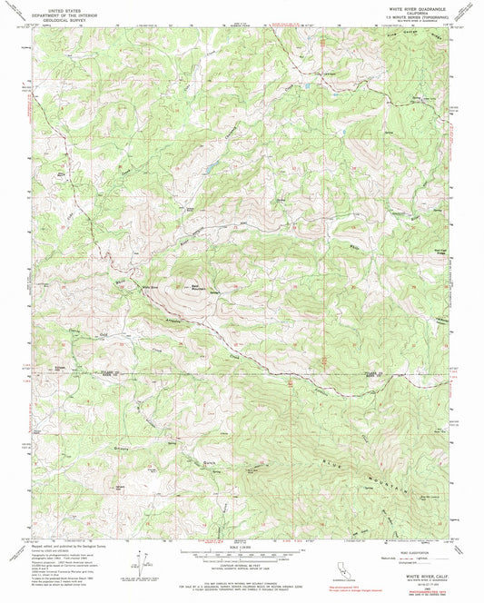 1965 White River, CA - California - USGS Topographic Map
