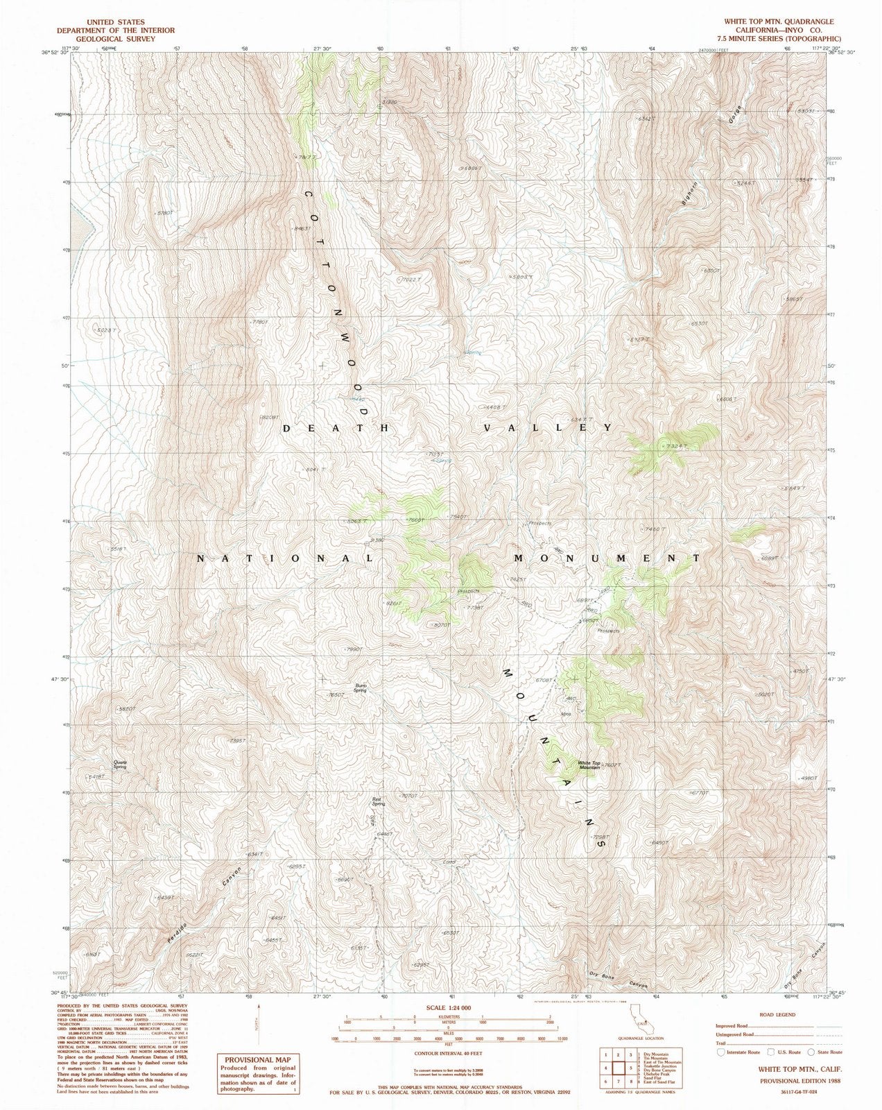 1988 White Top MTN, CA - California - USGS Topographic Map