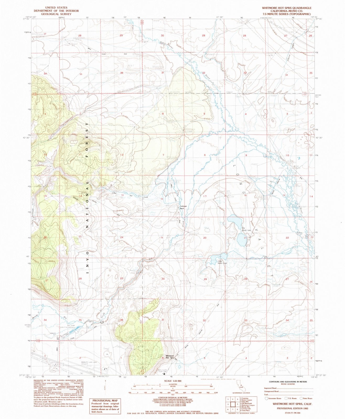 1983 Whitmore Hot SPRS, CA - California - USGS Topographic Map