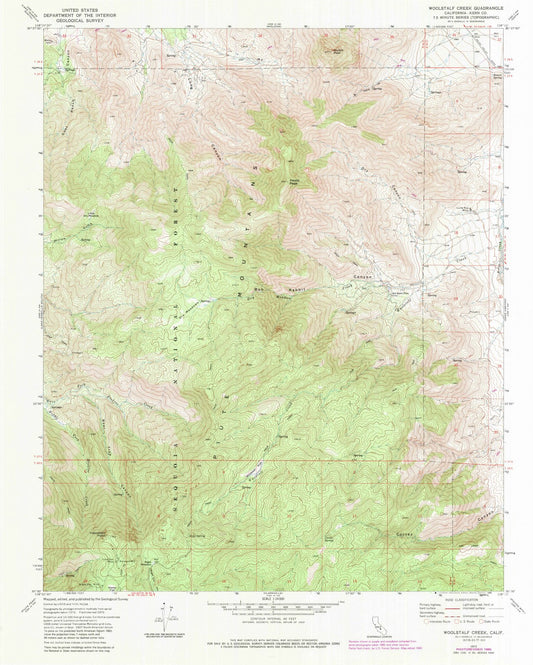 1972 Woolstalf Creek, CA - California - USGS Topographic Map