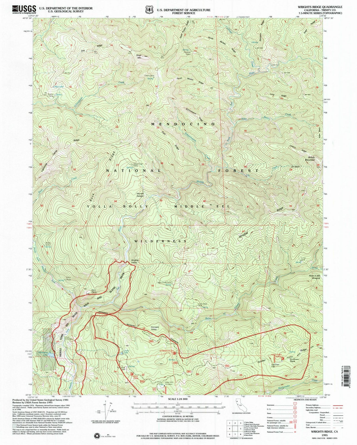 1995 Wrights Ridge, CA - California - USGS Topographic Map