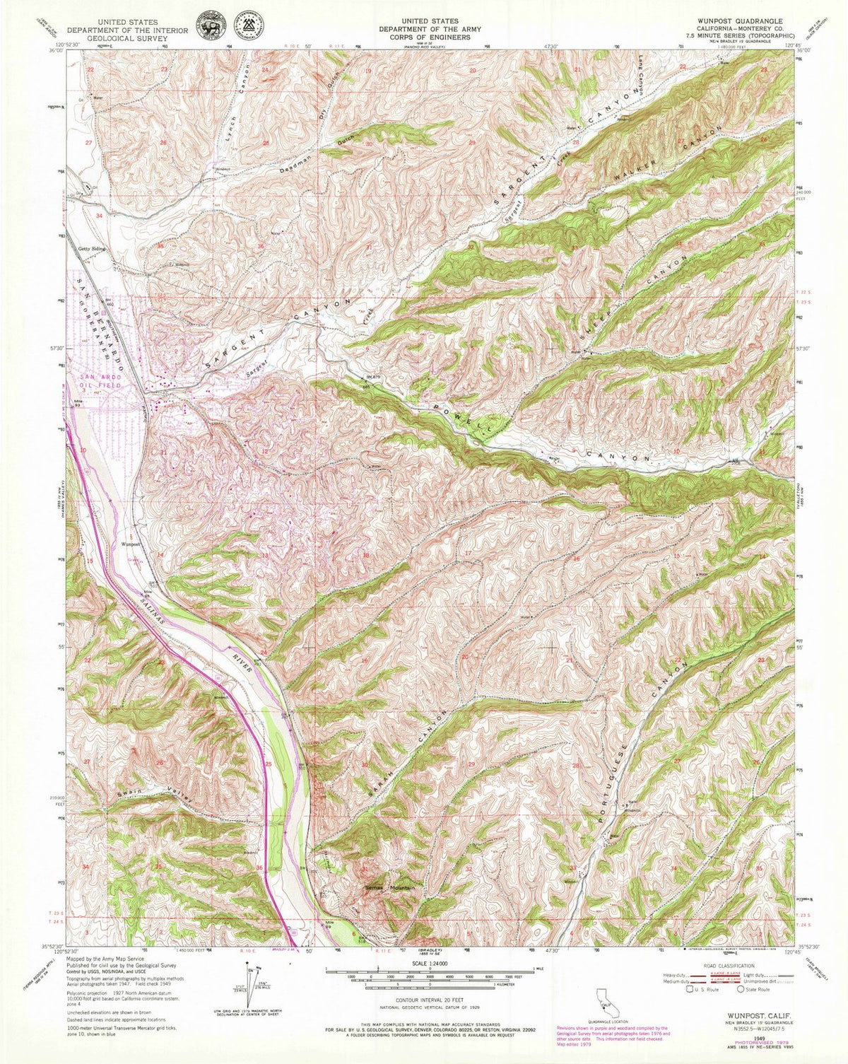 1949 Wunpost, CA - California - USGS Topographic Map