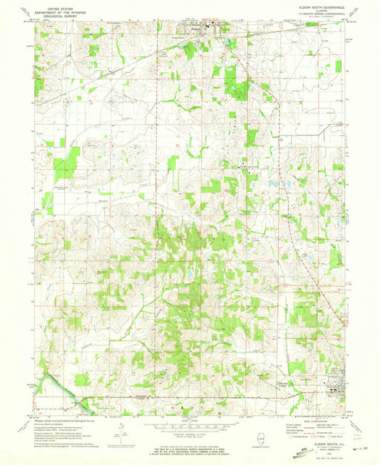 1971 Albion South, IL - Illinois - USGS Topographic Map