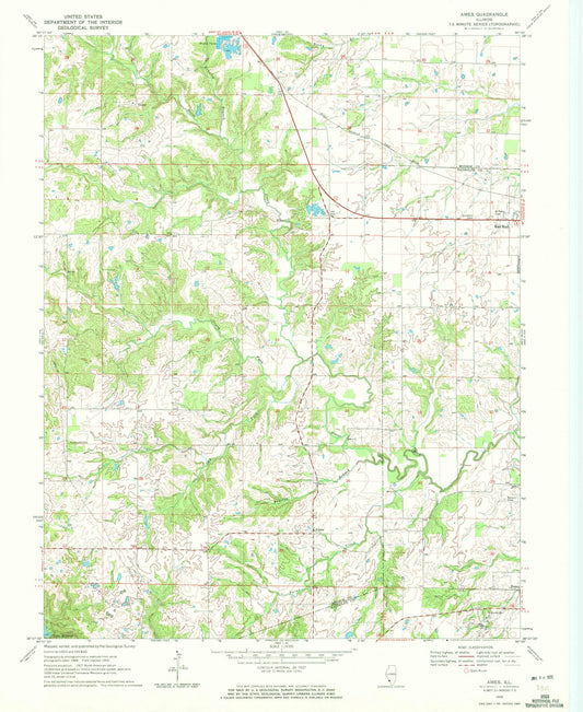 1970 Ames, IL - Illinois - USGS Topographic Map