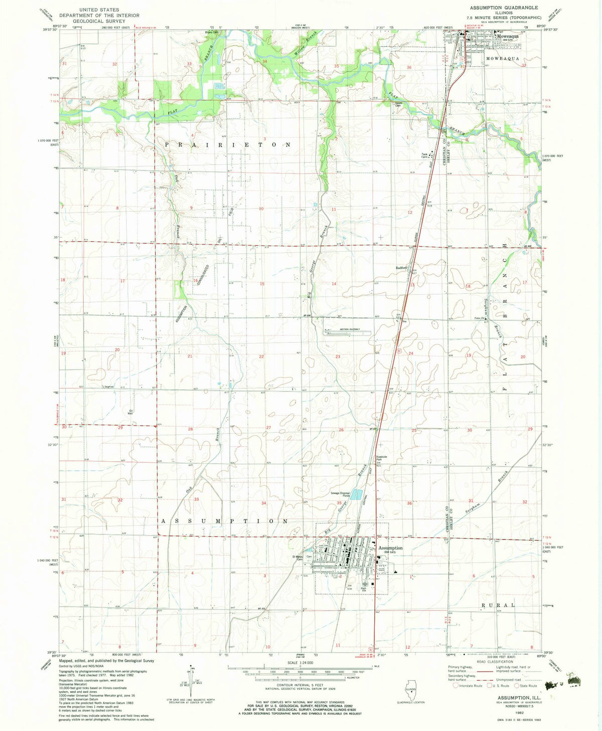 1982 Assumption, IL - Illinois - USGS Topographic Map