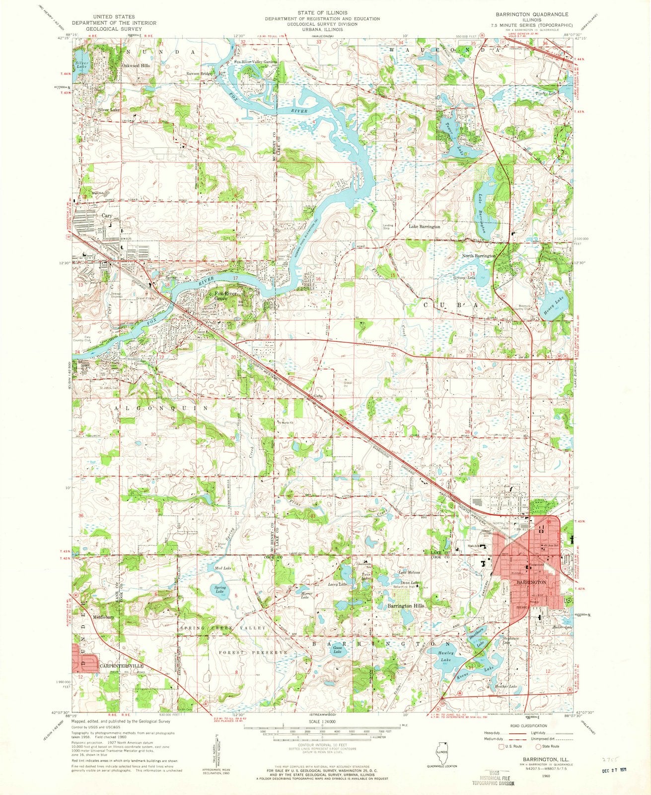 1960 Barrington, IL - Illinois - USGS Topographic Map