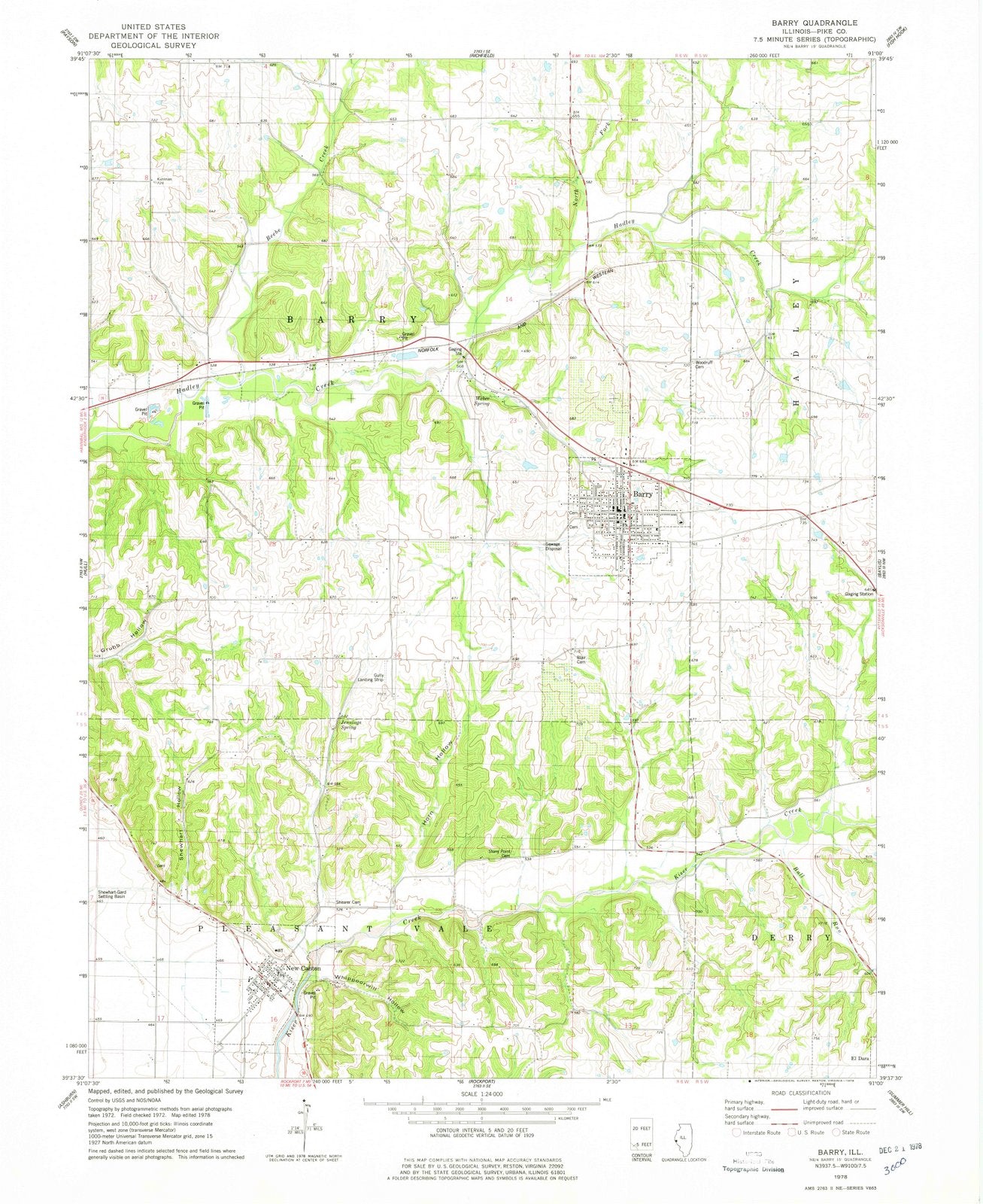 1978 Barry, IL - Illinois - USGS Topographic Map