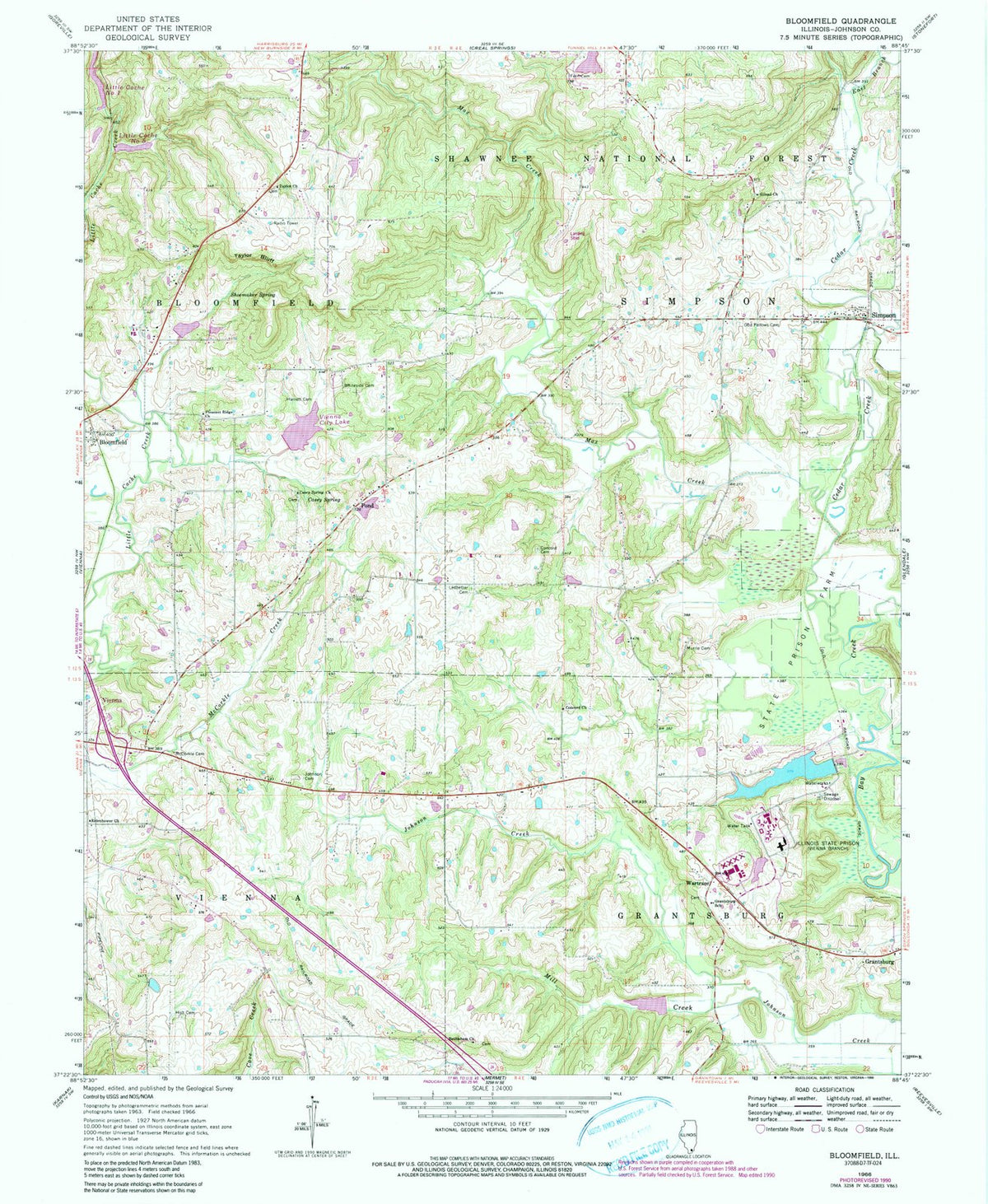 1966 Bloomfield, IL - Illinois - USGS Topographic Map