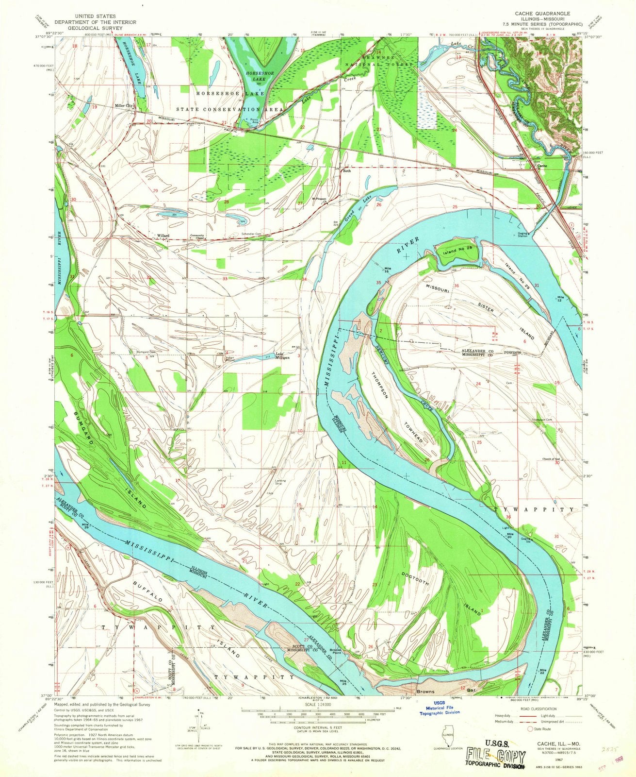 1967 Cache, IL - Illinois - USGS Topographic Map