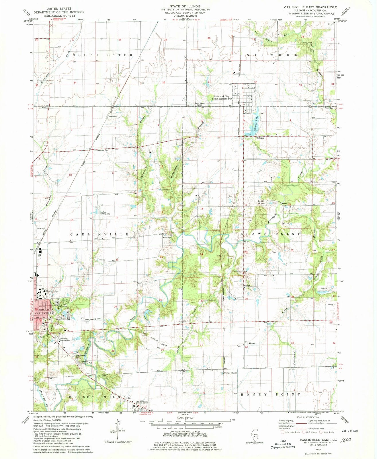 1979 Carlinville East, IL - Illinois - USGS Topographic Map