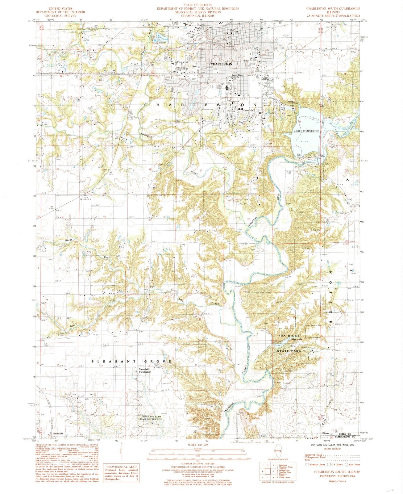 1984 Charleston South, IL - Illinois - USGS Topographic Map