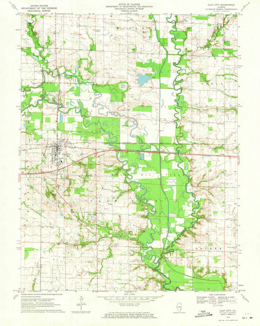 1970 Clay City, IL - Illinois - USGS Topographic Map