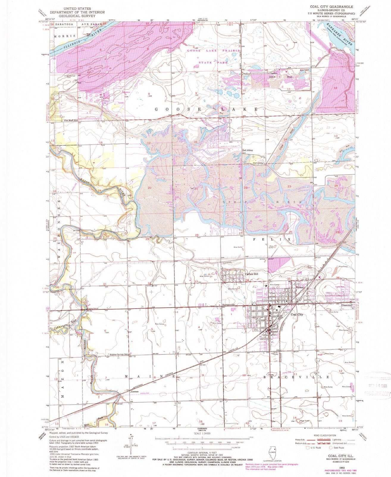 1953 Coal City, IL - Illinois - USGS Topographic Map