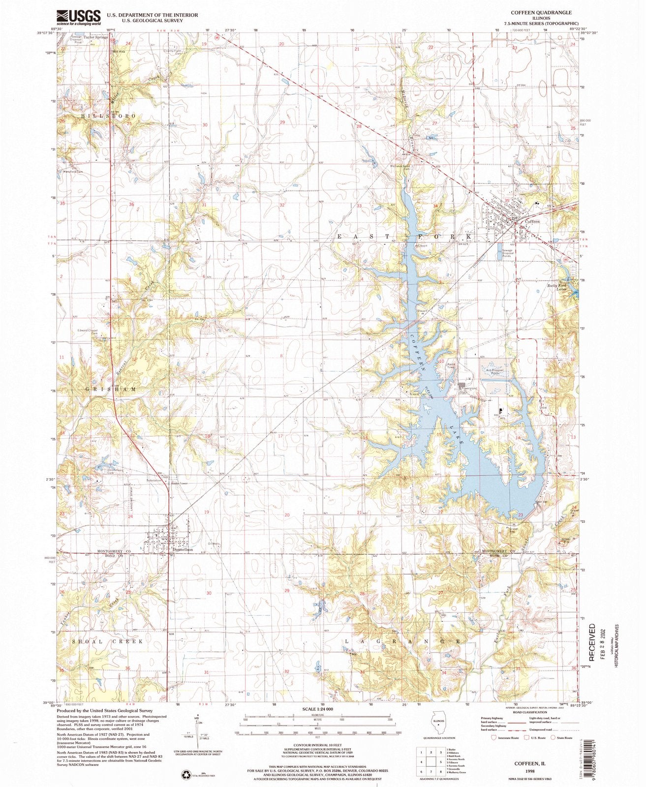 1998 Coffeenn, IL - Illinois - USGS Topographic Map