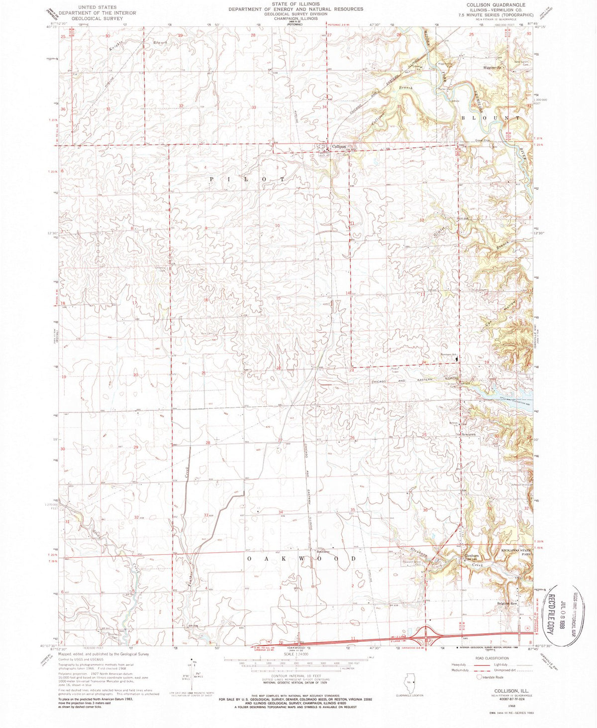 1968 Collison, IL - Illinois - USGS Topographic Map