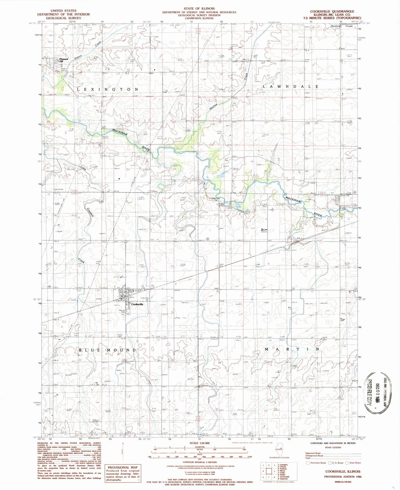 1986 Cooksville, IL - Illinois - USGS Topographic Map