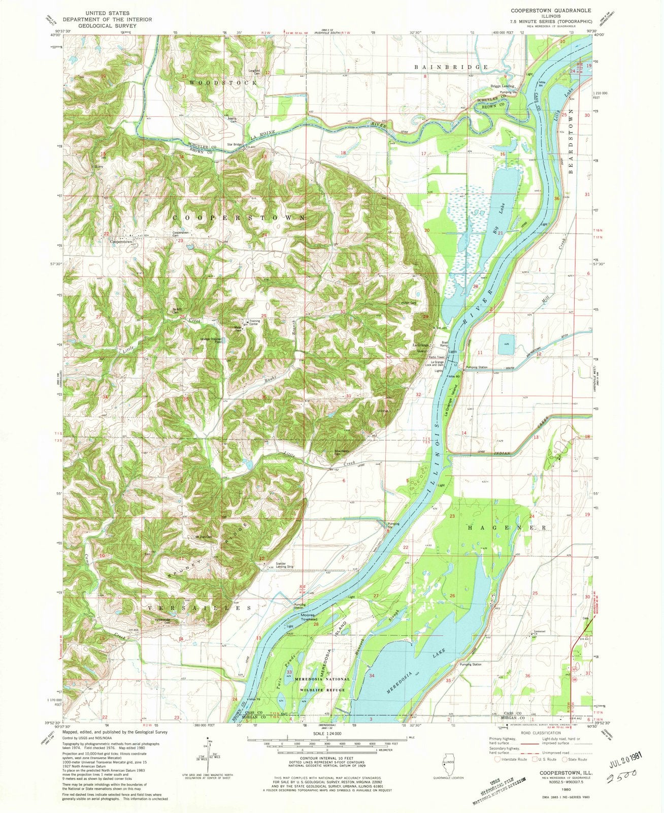 1980 Cooperstown, IL - Illinois - USGS Topographic Map