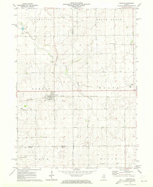 1971 Creston, IL - Illinois - USGS Topographic Map