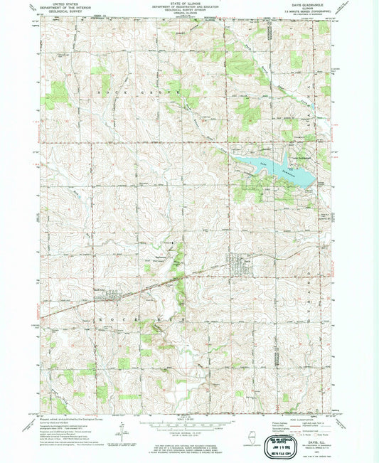 1971 Davis, IL - Illinois - USGS Topographic Map