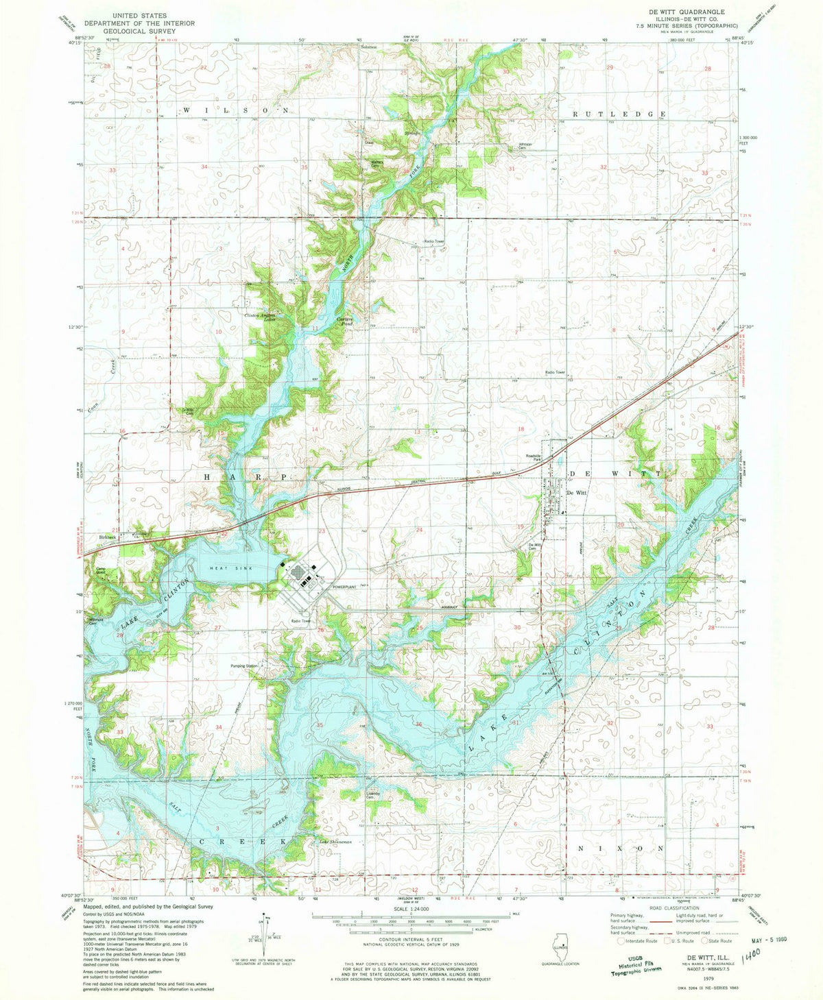 1979 De WITT, IL - Illinois - USGS Topographic Map