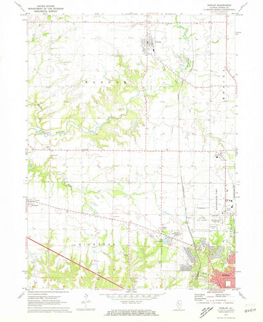 1971 Dunlap, IL - Illinois - USGS Topographic Map
