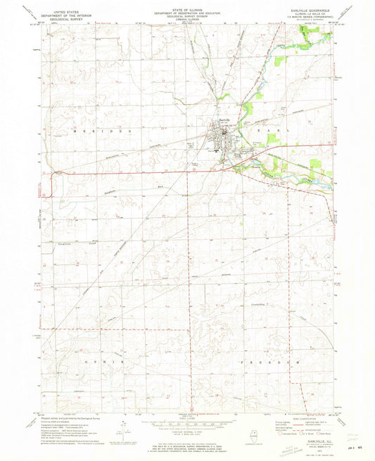 1971 Earlville, IL - Illinois - USGS Topographic Map