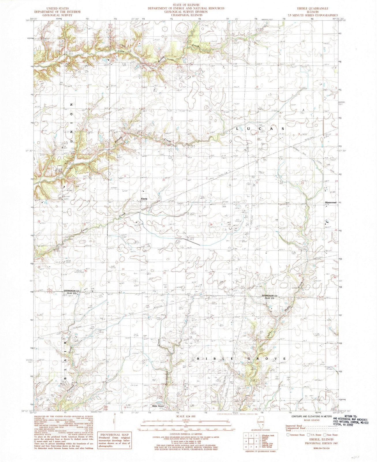 1985 Eberle, IL - Illinois - USGS Topographic Map