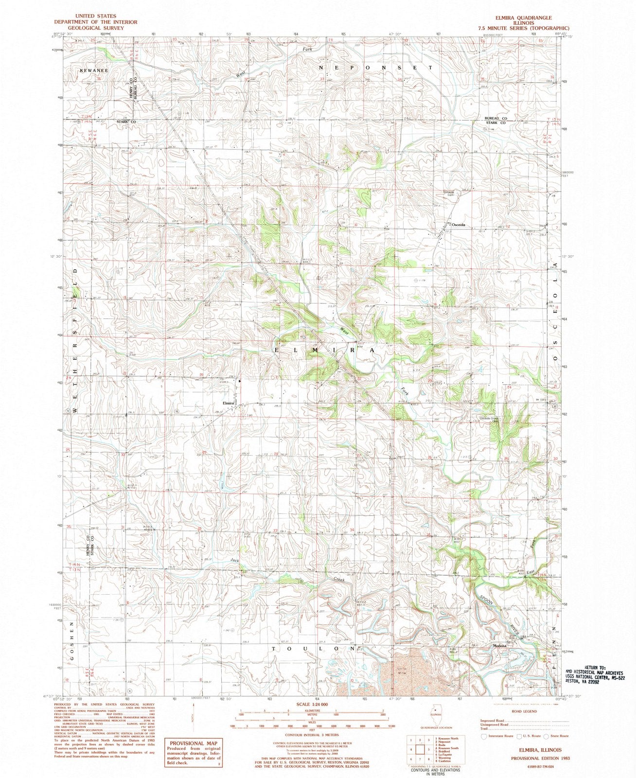 1983 Elmira, IL - Illinois - USGS Topographic Map