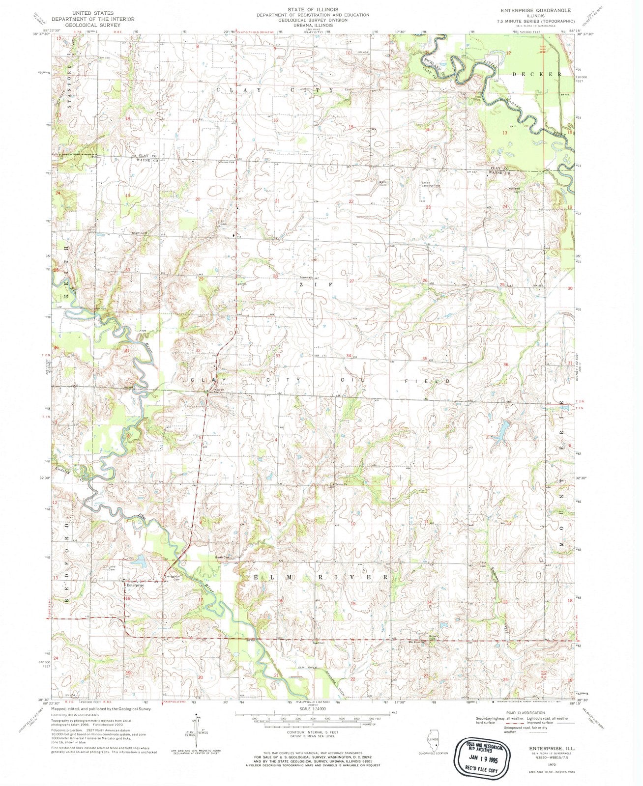 1970 Enterprise, IL - Illinois - USGS Topographic Map
