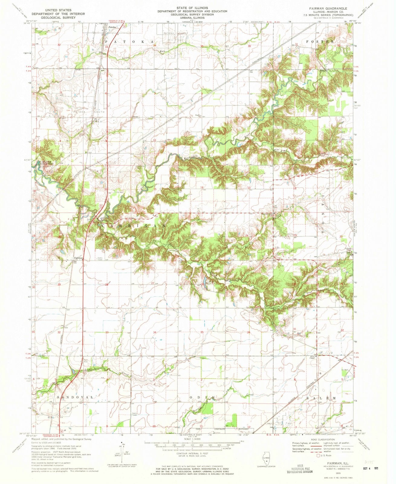 1970 Fairman, IL - Illinois - USGS Topographic Map