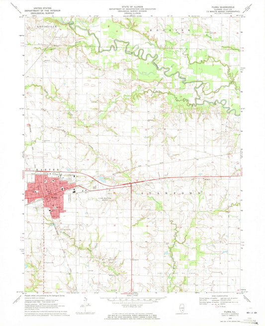 1970 Flora, IL - Illinois - USGS Topographic Map