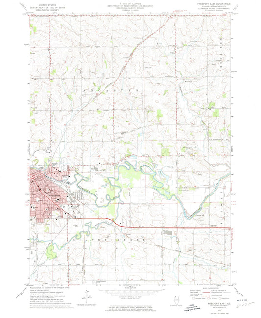 1971 Freeport East, IL - Illinois - USGS Topographic Map
