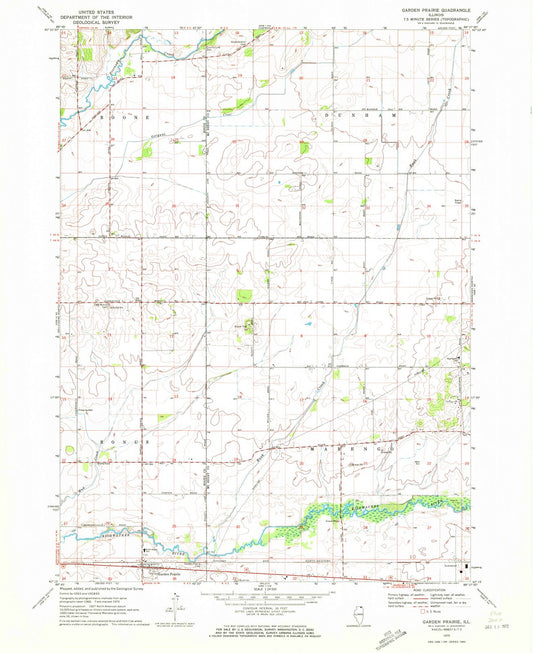 1970 Garden Prairie, IL - Illinois - USGS Topographic Map